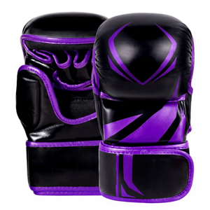High Quality Cowhide Leather Sanda MMA Gloves Custom Brand Logo Printed Professional Grappling Sparring Training Hook Loop - Product Image 6