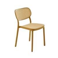 Chaises en plastique de mariage en rotin pour événements, chaises de café, chaise de salle à manger en plastique
