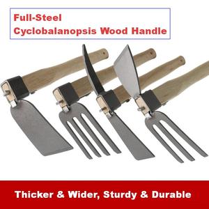 Outils de jardinage FixCraft, petite houe à lame en acier inoxydable, manche en bois, râteau multifonctionnel pour creuser en extérieur, pioche - Product Image 5