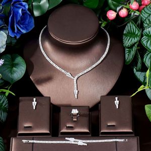 Nouveau Design haute qualité zircon cubique Baguette femmes mariée mariage soirée boucles d'oreilles collier ensemble de bijoux femme S-382 - Product Image 2