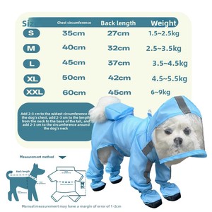 Impermeable para perros de cuatro patas con cubiertas para las patas, para perros pequeños como Bichón y Pomerania. - Product Image 4