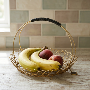 Minimalist Metal Fruit <b>Basket</b> <b>Round</b> <b>Storage</b> Container Kitchen Durable Welded - Product Image 4