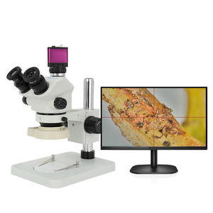 กล้องจุลทรรศน์ PCB แบบสามตาสเตอริโอ1080 HD สำหรับซ่อมโทรศัพท์ระบบดิจิทัลแบบซูมออปติคอล - Product Image 6