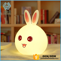 Lampe de nuit LED pour bébé en silicone souple coloré, dessin animé mignon, animal, respirant, pour la chambre d'enfant