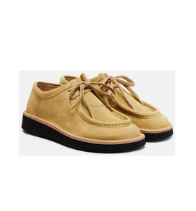 Punta tonda Unisex da <span class=keywords><strong>donna</strong></span> uomo di alta qualità in pelle scamosciata Oxford abito in pelle scamosciata scarpe da barca da uomo stringate in pelle scamosciata Faro - Product Image 3