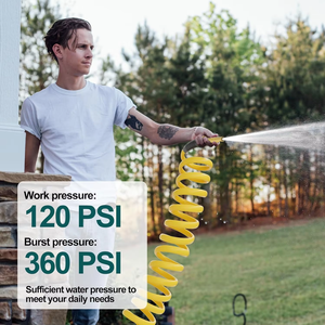 Tuyau d'arrosage spiralé rétractable de haute qualité, résistant aux produits chimiques et à l'usure, pour toutes les conditions météorologiques, tuyau d'arrosage de jardin en <span class=keywords><strong>EVA</strong></span> - Product Image 5