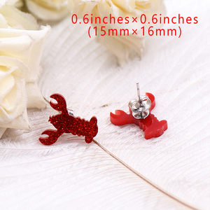 ERS902ER1963 1Pair New Product CN Stud Earring for Women Lobster <strong>Crab</strong> TRENDY Acrylic <strong>Jewelry</strong> Titanium Steel - Product Image 5