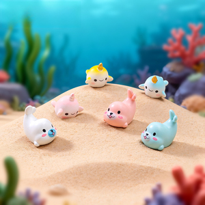 Ornements micro-paysagiques d'animaux marins Weij, accessoires de bricolage pour aquarium, mignons phoques, licornes marines, décoration de bonsaï - Product Image 3