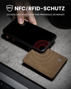 Thumbs-up trifold người đàn ông ngắn RFID chặn Ví thẻ tín dụng chủ sở hữu ví RFID Ví nam ví da - Product Image 5