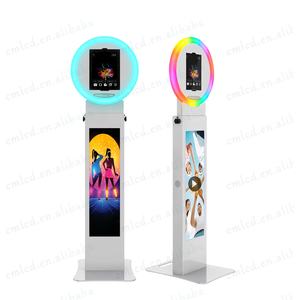 LED Ringlight <span class=keywords><strong>Social</strong></span> Media Booth Soporte de piso portátil Photo Booth Kiosk Station para 10,9-12,9 "iPad Air Pro Selfie Photo Booth - Product Image 3