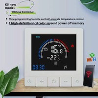 Thermostat intelligent Tuya SIXWGH, contrôle par application Wi-Fi, écran OLED, design coulissant, commande vocale, programmation 7 jours, charge 16A, fonctionne à domicile