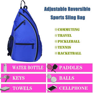 Pickleball กระเป๋าสะพายไหล่กระเป๋าใส่ไม้พาย,กระเป๋าใส่น้ำพร้อมตะขอแขวนสำหรับใส่ขวดน้ำ - Product Image 5