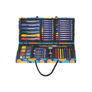 Juego de Arte de papel acrílico portátil de 55 piezas con lápices de colores Material de madera Logotipo impreso para uso de pintura escolar - Product Image 3