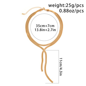 Collar minimalista francés de nuevo diseño 2025 para mujer, cadena de clavícula de hueso de serpiente en Material de aleación de Zinc chapado en oro - Product Image 5
