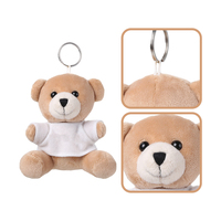 Porte-clés personnalisés en peluche d'ours en coton PP de 10 cm avec t-shirt, vente en gros de porte-clés en peluche pour promotion de logo, cadeaux d'entreprise
