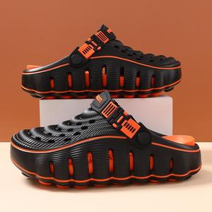 <b>Men's</b> thick-soled Sandals Thick Sole Breathable <b>Clogs</b> <b>Men</b> Slip On Hollow Cutout Casual Walking Footwear Great City Wandering - Product Image 3
