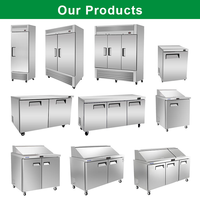 Congélateur commercial à porte simple, en acier inoxydable, vertical, à refroidissement par ventilateur, pour cuisine de restaurant
