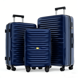 OEM 대용량 수트케이스 클래식 세로 스트라이프 하드사이드 러기지 확장형 여행 트롤리 가방 풀 디렉션 휠 포함 - Product Image 1