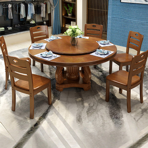 Ensemble de table à manger en bois de noyer massif sur mesure, table carrée ou ronde pliable et extensible pour meubles de maison - Product Image 5