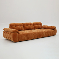 Canapé modulaire en chenille de couleur personnalisée, canapé multiplace surdimensionné avec design capitonné pour un salon spacieux