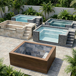 Piscine hors sol de luxe en fibre de verre pour enfants, petit spa de plongeon extérieur en fibre de verre - Product Image 4