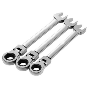<b>Ratchet</b> Wrench Set Imperial Inch Single End Hex Smooth Jaw Chromium Vanadium Steel Polished Industrial Automotive Repair Tool - Product Image 1