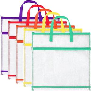 Bolsas de Proyectos de Costura Startrichest de 16x16 <span class=keywords><strong>con</strong></span> Asa, Bolsillo de Malla para Almacenamiento, para Acolchado, Tejido, Manualidades, Bolsa para <span class=keywords><strong>Biblia</strong></span>, Bolsa para Bordado - Product Image 1