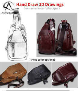 Bolso Bandolera Retro de Cuero Vacuno Genuino Andong para Hombre, Bolso Cruzado de Gran Capacidad para Viajes, Deportes y Actividades al Aire Libre - Product Image 3