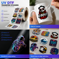 Autocollant de transfert UV DTF de qualité supérieure, personnalisé, imperméable, 3D, pour verre, métal, plastique, logo de marque, OEM
