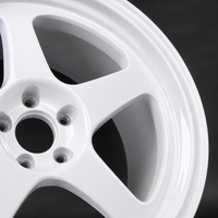 Nouvelle jante en alliage d'aluminium forgé à 5 branches, finition blanc brillant, logo personnalisé, jante de voiture 16-22 pouces 5x114.3