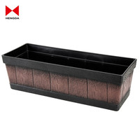 Boîtes de pots de fleurs en plastique à rainure rectangulaire extérieure et intérieure, pots de plantation de légumes ou de fleurs