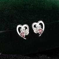 Nouvelles boucles d'oreilles pour femmes, style coréen, motif cœur mignon de chiot, simples et élégantes, en forme de patte de chat