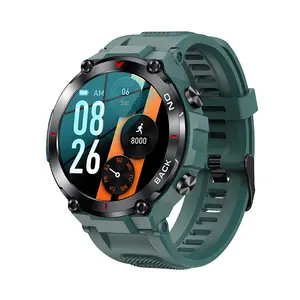 K37 Gps Smart Watch Mannen 1.32ips 480Mah Fitness Tracker 24/7 Hartslag Ip68 Waterdicht Bloed Os Outdoor Sport Smartwatch Pk K27