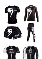 Ensemble de Survêtement d'Entraînement Venom Séchage Rapide Respirant 100% Polyester 160g Hommes Femmes UFC Boxe Gym Logo Avant Muay Thai Arts Martiaux