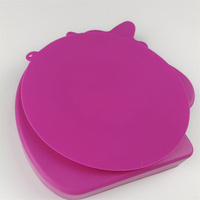 Vaisselle pour enfants, assiette d'alimentation en silicone divisée pour bébé avec ventouse, forme de sourire, sans BPA, 17,5 cm, 226 g