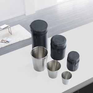 Coffret Cadeau IStapromo – 4 Tasses en Acier Inoxydable, Gobelets Métalliques Isothermes, Mugs à Bière avec Étui en Cuir Noir - Product Image 5