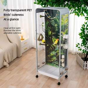 Gabbia per Uccelli in Metallo Moderna di Lusso con Set Completo per Pappagallini, Tramaglio e Storni - Product Image 1