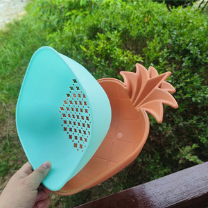 Pineapple Drain <b>Basket</b> Square <b>Stackable</b> Fruit Vegetable Storage Colander Mixed Color Kitchen Draining Rack - Product Image 2