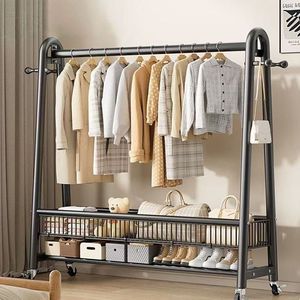 <span class=keywords><strong>Porte</strong></span>-vêtements sur pied en fer pour chambre, salon, balcon – Organisateur de vêtements multifonctionnel moderne – Portemanteaux - Product Image 1