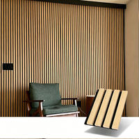 Panneaux acoustiques modernes insonorisants et écologiques en MDF à lattes pour chambre, salon, hôtel, cuisine, entrepôt, hôpital
