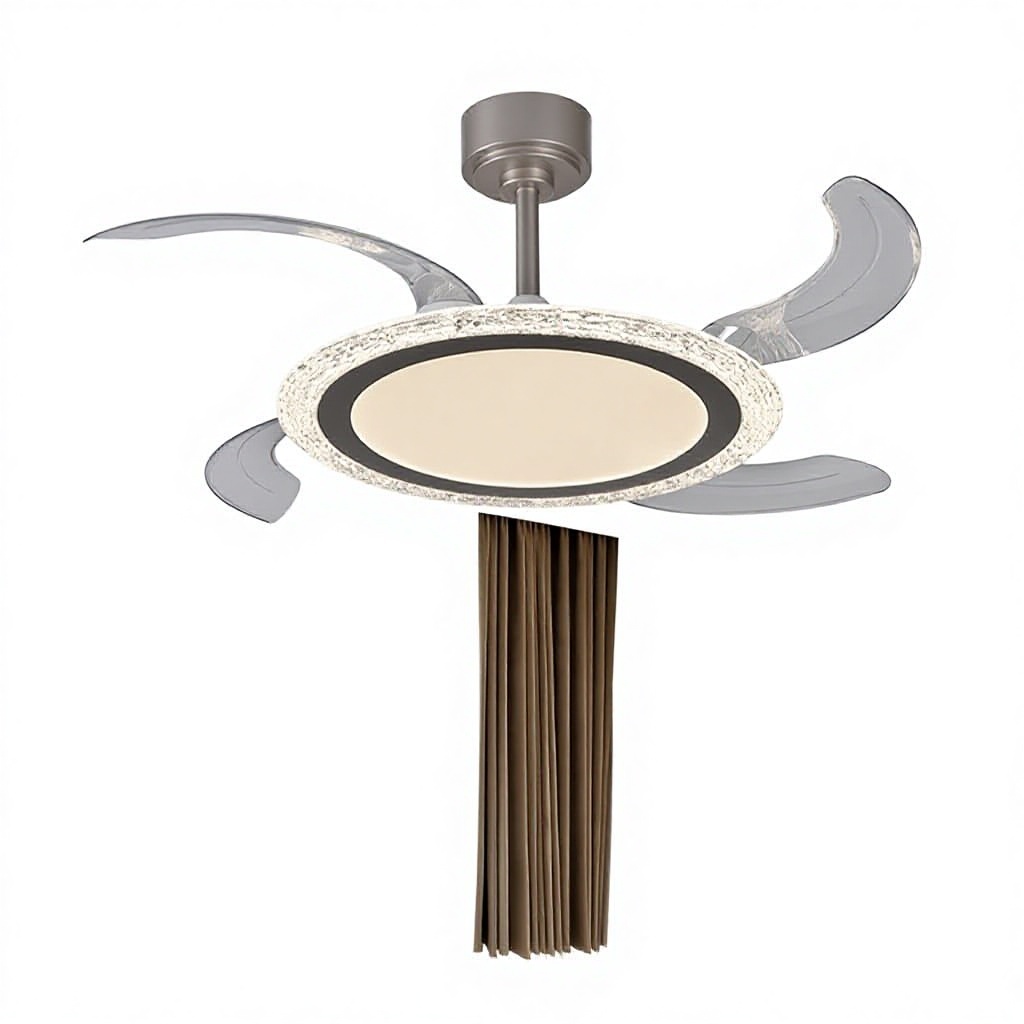 Modern Simple Full Spectrum Eye Protection Luxury Silent Iron Ceiling Fan Light with Remote Control for Bedroom and Living Room
