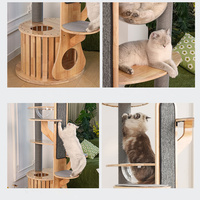 Arbre à chat moderne de luxe classique à 2 niveaux, 190 cm de haut, en sisal et bois, avec griffoirs du sol au plafond pour usage intérieur