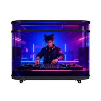 Table de DJ portable étanche, cabine de DJ pour spectacle sur scène, écrans LED incurvés P1.8 P2.5 GOB pour événements musicaux, concerts, discothèques