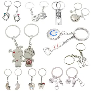 Custom Promotional Product Heart Sublimation Festival Holiday Metal Valentine's Key Chain Valentine Day Lover Gifts Keychain