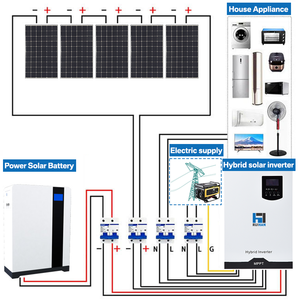 सौर प्रणाली पूर्ण किट घर के लिए सौर <span class=keywords><strong>10</strong></span> किलोवाट बैटरी हाइब्रिड पावर इनवर्ट पैनल सिस्टम - Product Image 2