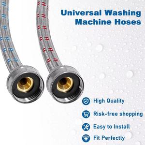 Manguera de Lavadora de Acero Inoxidable 304 de Alta Calidad, 6 Pies, para Suministro de Agua Fría y Caliente, Manguera Trenzada Universal - Product Image 3