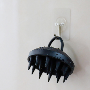 Black Silicone Head Scalp Massage <b>Brush</b> <b>Round</b> Hair Washing <b>Brush</b> Hair Shampoo <b>Brush</b> Scalp Massager - Product Image 1