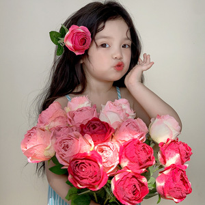 Rose artificielle Yasunobu à tige unique en soie, rose foncé, rose clair, rose pâle, pour la maison, les mariages, les accessoires de photographie, les bouquets - Product Image 2