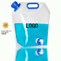 Sac de stockage d'eau pliable en plastique PE personnalisé en gros, 5L, 8L, 10L, pour les voyages en plein air, le camping, la randonnée