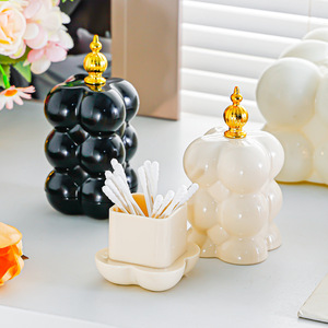 ที่ใส่ไม้จิ้มฟัน กล่องเก็บสำลีพลาสติกทนทานใช้ในบ้านห้องนั่งเล่น - Product Image 4